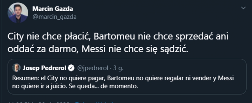 Aktualna sytuacja Messiego w Barcelonie